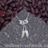 Schne Kette mit darin eingefassten blauen Trkis Stein