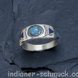 Navajo Ring mit Trkis Stein aus Sterlingsilber