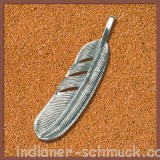 Indianerschmuck Anhnger Feder aus 925er Sterlingsilber