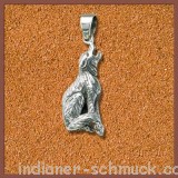 Silberschmuck Kettenanhnger heulender Wolf gross