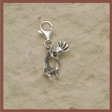 Kokopelli 3 Dimensionaler Charm aus Sterlingsilber