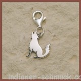 Sterlingsilber Charm heulender Wolf