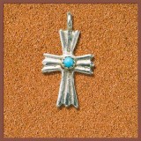 Indianerschmuck Kettenanhnger Kreuz aus Trkisstein und Silber